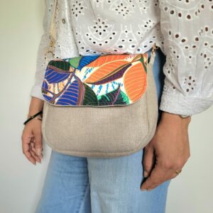 Sac Besace "Feuilles tropicales"